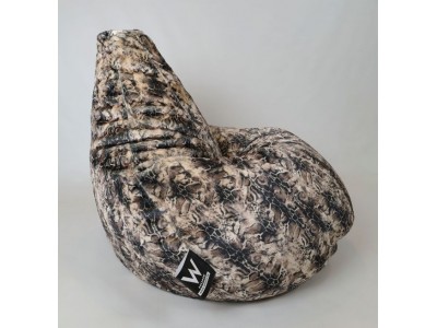 ПУФ Барбарон XL голяма круша Royal Deluxe (brown lepard/пухен)